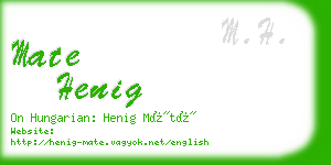 mate henig business card